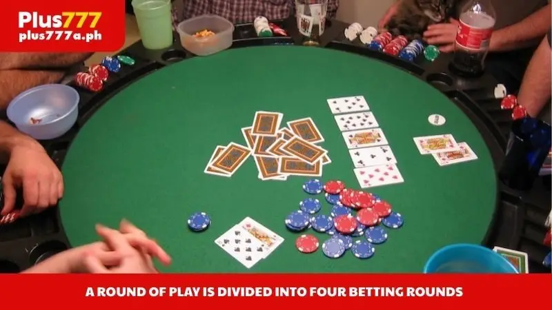 A round of play is divided into four betting rounds