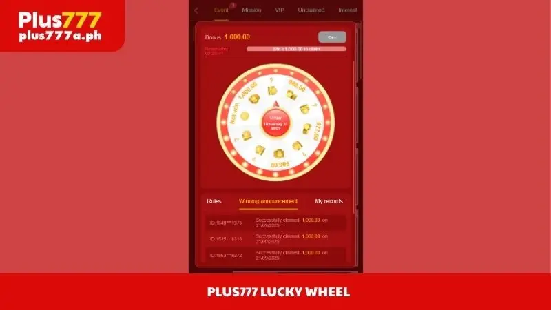 Plus777 lucky wheel